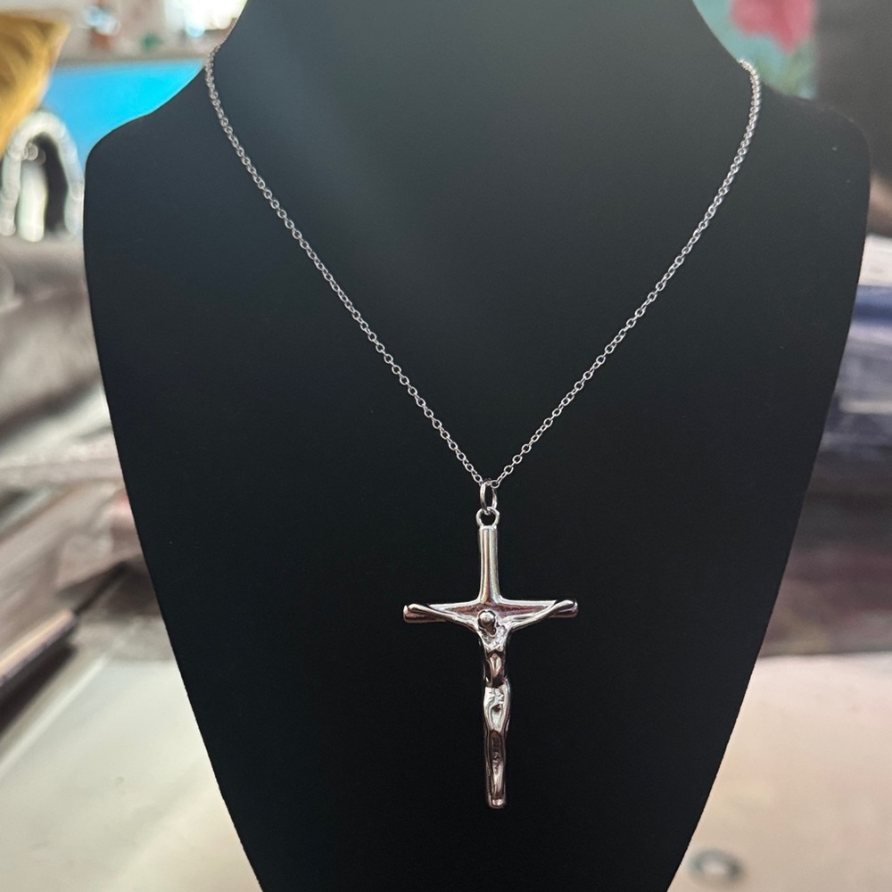 Silver Cross Pendant Necklace